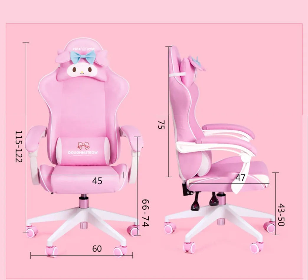 2023 New WCG Gaming Chair Girl Cute Cartoon Computer Chair Office Home Swivel Lift Adjustable Chair