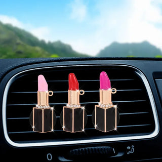 2/1pcs Car Air Outlet Aromatherapy Perfume Clip Diamond Red Lips Lipstick Clips Perfume Air Freshener Auto Interior Accessories