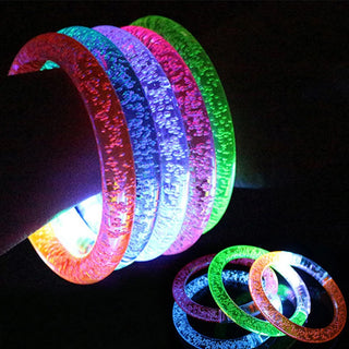 21PCS Flash Dance Bracelets Wristbands LED Flashing Wrist Glow Bangle In The Dark Carnival Birthday Gift Neon Party Supplies