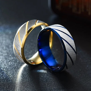 New Stainless Steel Twill Ring Titanium Steel Wave Couple Ring Chain Simple Men and Women Ring Simple Jewelry Gift