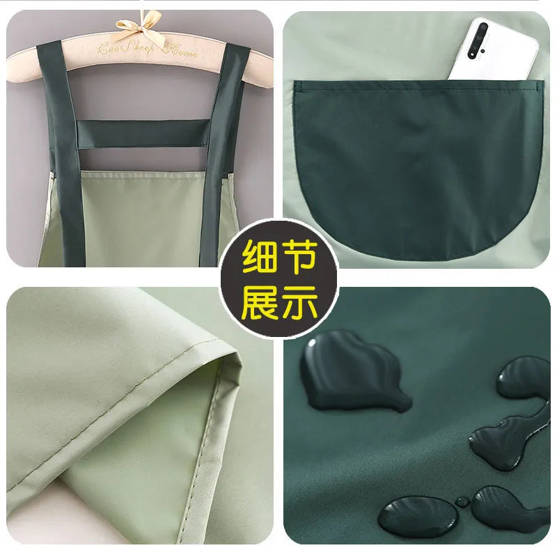 Kitchen Aprons for Woman Men Chef Work Apron for Grill Restaurant Bar Shop Cafes Beauty Nails Studios Uniform Avocado Lemon