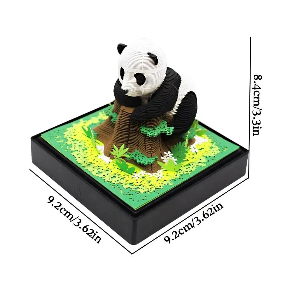 3D Notepad Mini Panda Paper Model Calendar 2024 With Light Memo Pads Cute Note Paper Block Notes 3D Sticky Note Pad Kids Gifts