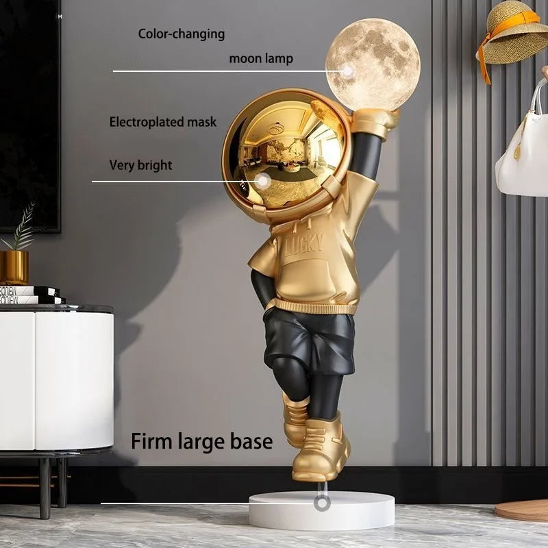 Large Resin Astronaut Lamp Sculpture Indoor Home Decoration Astronaut Statue Living Room Luxury Large Ornaments Home Decor