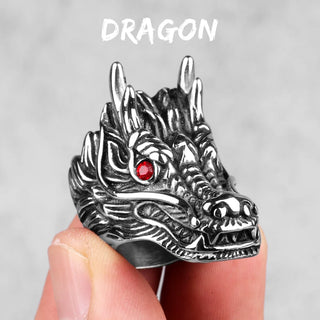 Stainless Steel Animal Men Rings Eagle Dog Dragon Bird Snake Punk Hip Hop Trendy For Male Boy Jewelry Creativity Gift Wholesale