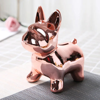 Fashion Bulldog Gold Plating Crafts Sculpture Creative Gifts Modern Simple Home Decoration Statue Coin Piggy Bank Ornaments