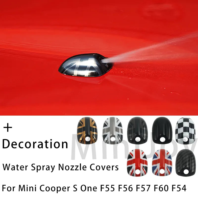 Union Jack Car Wiper Water Spray Nozzle Covers For MINI Cooper S One Countryman Clubman F54 F55 F57 F56 F60 Auto-Accessories