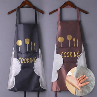 Hand-wiping Kitchen Cooking Apron Men Women Oil-proof Waist Overalls Apron Waterproof Household Coffee Wipe Adult Fashion