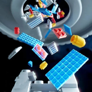 City Space Rocket DIY Craft Launch Center Base Puzzle Model Assembling Bricks Children