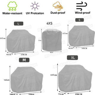 8 size outdoor barbecue cover Dust and waterproof Weber Heavy Duty Barbecue Cover Rain Proof Outdoor Barbecue Cover Round