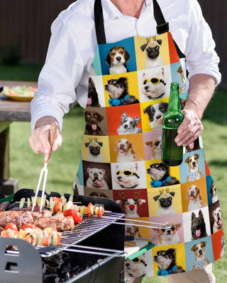 Bulldog Collie Animal Pet Dog Apron Waterproof Anti-Oil Sleeveless Useful Things for Kitchen Men Women Home Restaurant Work Wear