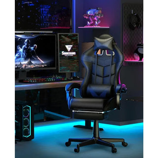 Computer Office Ergonomic Gamer Chair Black Gaming Chairs With Footrest Mobile Armchair Relaxing Backrest Reclining Wheels