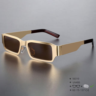 56310 Retro Y2K Sunglasses Women Men Brand Design Mirror Rectangle Vintage Unisex Sun Glasses Metal Shades Oculos Uv400