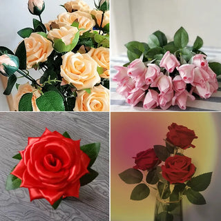 30Pcs Silk Rose Leaf Artificial Flowes Leaves Green Fake Plant For Home Wedding Birthday Party Decor DIY Wreaths Crafts Gift Box