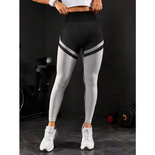 Seamless Stripes Leggings High Waist Butt Lift Leggings Women High Elastic Fitness Fashion Sports Pants Gym Cycling Yoga Tights