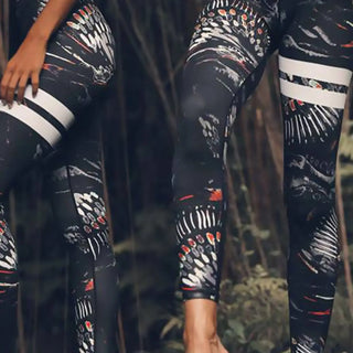 Fitness Sexy High Waist Elasticity Women Digital Printed Leggings Push Up Strength Pants Plus Size