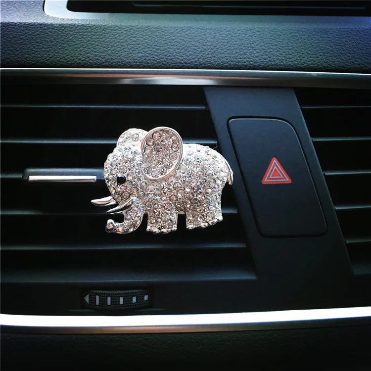 Bling Car Accessories Aroma Vent Clip Car Smell Car Perfume Air freshener In Car Ornaments Diamond Elephant Auto Interior Decor