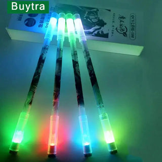 LED Flash Gel Pen With Light Students Fashion 0.5mm Gaming Spinning Pen Ballpoint with Battery Kids Christmas Gift Cool Rotating