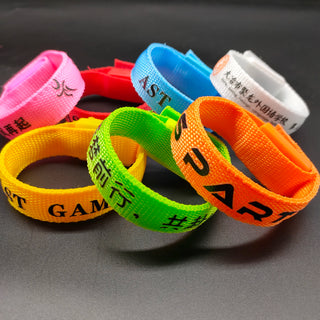 1pcs Plain Solid Color Nylon Light Up Wristband , Glow In Dark LED Bracelets for Running & Events & Festival