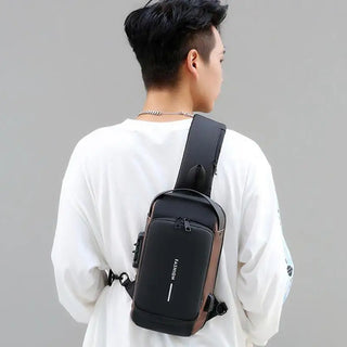 Men Anti Theft Chest Bag Shoulder Bags USB Charging Crossbody Package School Short Trip Messengers Bags Men