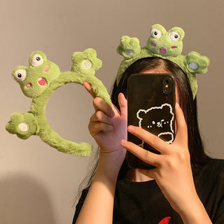 Green Cute Frog Plush Headband Hairband For Girls Hair Accessories Autumn Winter Animal Hair Hoop Bzel Women Headwear