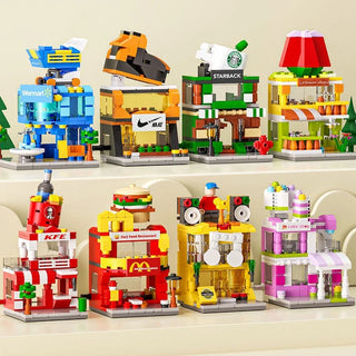 Compatible With Building Blocks To Assemble Mini City Commercial Street Decoration Model Children