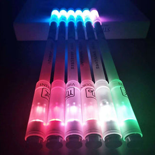 LED Flash Gel Pen With Light Students Fashion 0.5mm Gaming Spinning Pen Ballpoint with Battery Kids Christmas Gift Cool Rotating