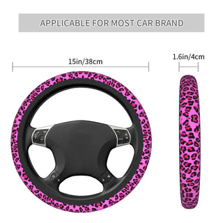 Leopard Cheetah Seamless Steering Wheel Cover Animal Skin Print Spots Steering Wheel Protector Universal 37-38cm Car Accessories