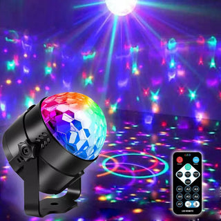 LED Stage Disco Light Rotating DJ Ball Strobe Remote Sound Control Magic Dance Car RGB Christmas Gift Party Club Laser Show Lamp