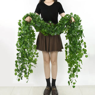 210cm Ivy Green Plant Artificial Leaf Vine Wedding Garland Decoration Home Living Room Fake Flowers String Garden Decoration 3Pc