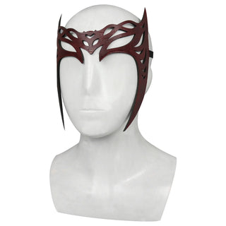 Superhero Scarlet Witch Cosplay Headband Mask Leather Headwear Face Cover Halloween Costumes Party For Adult Cosplay Props