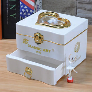 Classic Rotating Dancer Ballerina Piano Music Box Jewelry Box Hand Crank Music Mechanism Mirror Play Birthday Christmas Gifts