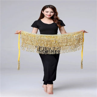 Indian Belly Dance Waist Chain Clothing Sequin Tassel Hip Scarf Dance Sexy and Agile Small Skirt