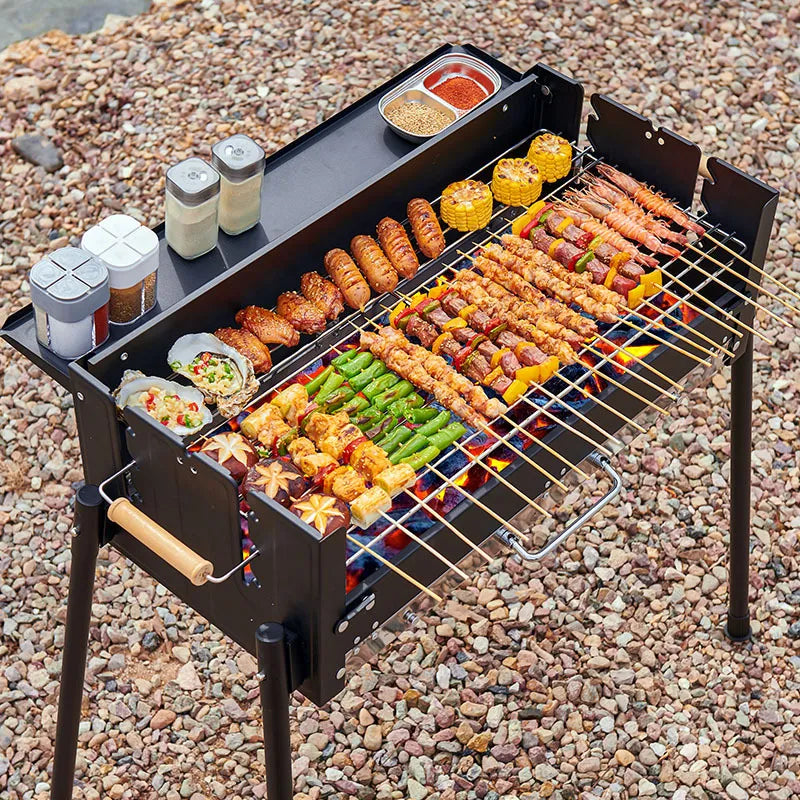 Outdoor Charcoal BBQ Grill Portable Smokeless Household Courtyard Barbecue Tool Set Barbecues Outdoors Camping Barbacoa Stand