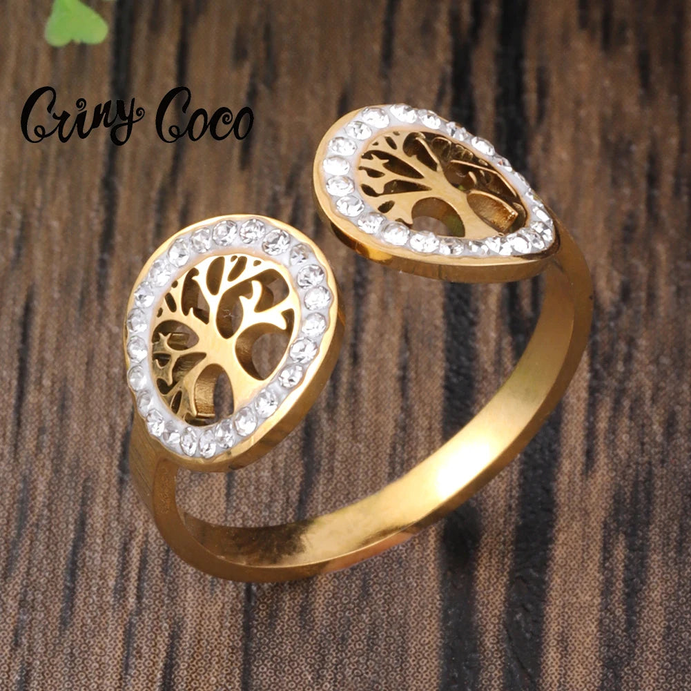 New Arrivals Tree of Life Ring Stainless Steel Women