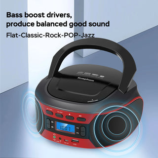 Wireless Bluetooth Portable Speaker Cd Walkman Multifunctional FM Stereo Radio with USB and CD Player FM Hand-operated Boombox