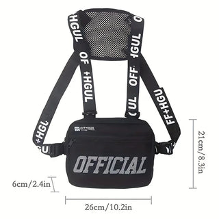 Fashion Streetwear Men Hip-Hop Chest Bag Tactical Two Straps Chest Rig Vest Bags For Travel Hiking Outdoor Sports