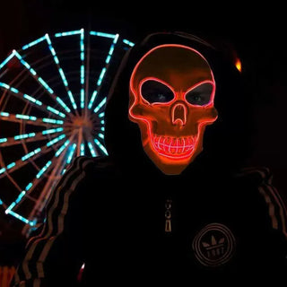 Halloween Horror Skull Mask LED Cold Light Mask LED Halloween Mask Cosplay Mask Halloween Party Decoration Luminous Skull Masks