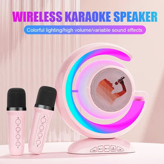 YS110 Wireless Bluetooth Speaker Karaoke Sound Home Theater Dual Microphone Mini Music Box TF/USB/Variable Sound Multi Function