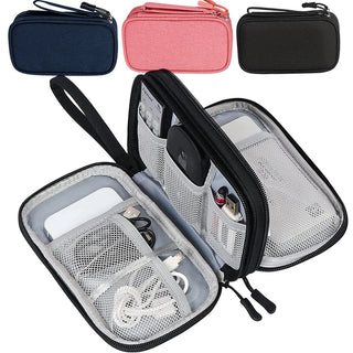 Travel Cable Organizer Bag Pouch Electronic Accessories Carry Case Portable Waterproof Double Layers Storage Bag For Cable Cord