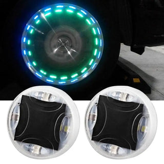 Solar Wheel Lights Automobile Tire Hub Lights Nozzle Valve Cap Waterproof Solar Power Supply LED Flashing Wheel Valve Cap Lights