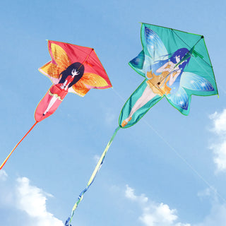 YongJian Flower Fairy Kite for Kids Easy to Fly cartoon children kite Beach Trip with 328ft String Colorful Easy for Beginner