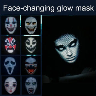 Bluetooth APP Control Smart LED Face Masks Programmable Change Face DIY Photoes For Party Display LED Light Mask For Halloween