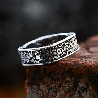 Fashion Retro Stainless Steel Simple Floral Pattern Ring Men and Women High Polish Creative Ring Unique Jewelry Gifts Wholesale