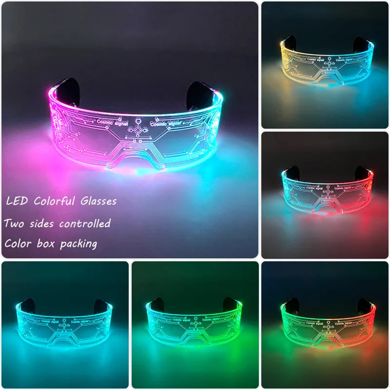 New Party Glasses Luminous Colorful LED Glasses Lighting Up Nightclub DJ Bar Music Dance Party Young Man Children Birthday Gift