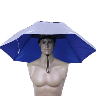 90CM Large Head Umbrella Anti-UV Anti-Rain Outdoor Travel Fishing Umbrella Hat Portable Three-Folding Umbrella Men Women