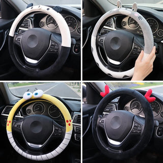 Car Steering Wheel Cover Universal Cartoon Mouse Plush Winter Summer Lovely Bowknot Cute Ears Wholesale Car Interior Accessories