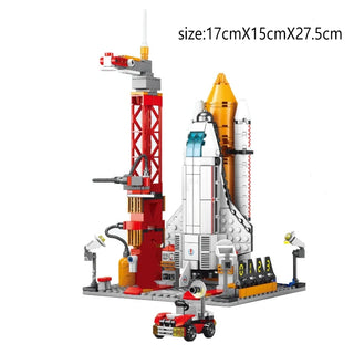 Space Rocket Launching Model Building Blocks City Aerospace Space Station Shuttle Ship Astronaut Bricks Toys Children