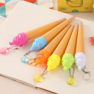 1 Pcs Stationery Cute Kawaii Sweet Ice Cream Rhinestone Lovely Gel Pen Office School Supply Styling Gift creative pretty