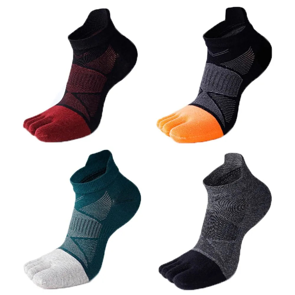 Winter Cotton Short Five Toe Socks Five Finger Soccer Tube Socks Breathable Sports Male Football Anti-slip Running Ankle Sock