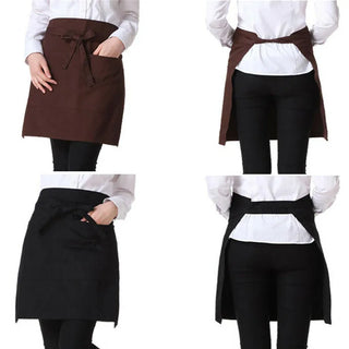 Unisex Chefs Waist Bistro Pocket Apron Waiter Waitress Barista for Bar Cafe Pub